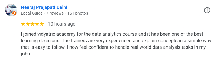 Review mentioning internship opportunity